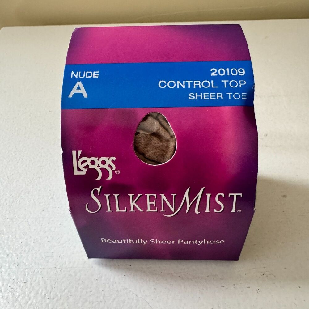 Leggs Silken Mist Sheer Toe Control Top Pantyhose Nude Size A # 20109